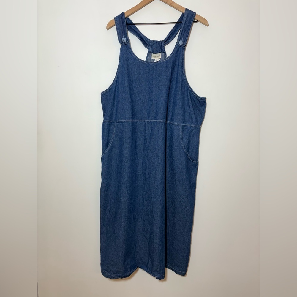 Vermont County Store Midi Dress Denim Jumper Size 1X Modest Teacher Cabincore